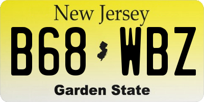 NJ license plate B68WBZ