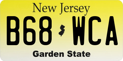 NJ license plate B68WCA