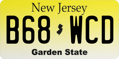 NJ license plate B68WCD