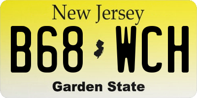 NJ license plate B68WCH