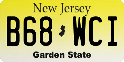 NJ license plate B68WCI