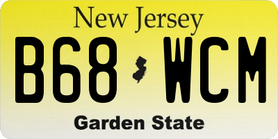 NJ license plate B68WCM