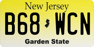 NJ license plate B68WCN