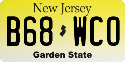 NJ license plate B68WCO