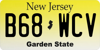 NJ license plate B68WCV