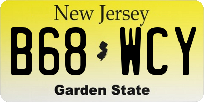 NJ license plate B68WCY