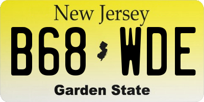 NJ license plate B68WDE