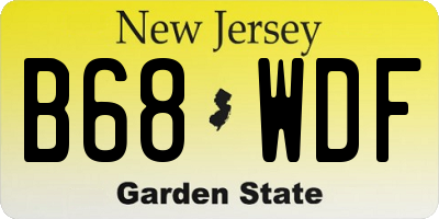 NJ license plate B68WDF