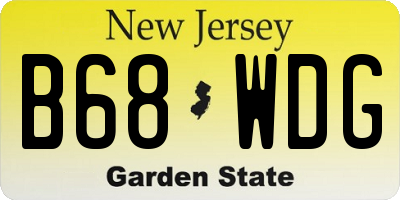 NJ license plate B68WDG