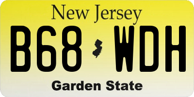NJ license plate B68WDH
