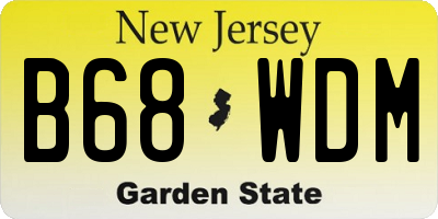 NJ license plate B68WDM
