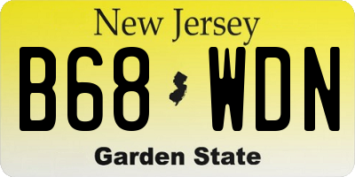 NJ license plate B68WDN