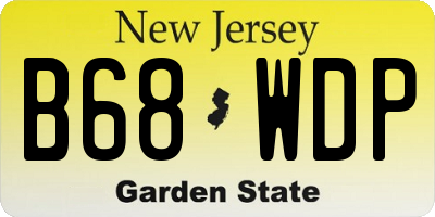 NJ license plate B68WDP