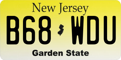 NJ license plate B68WDU