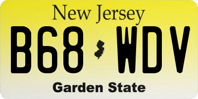 NJ license plate B68WDV