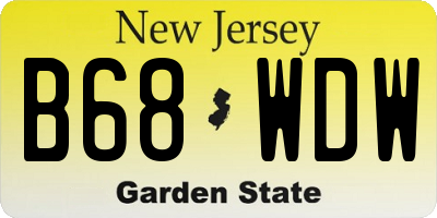 NJ license plate B68WDW