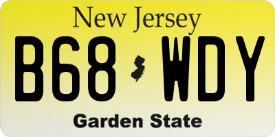 NJ license plate B68WDY