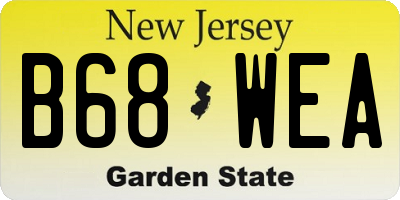 NJ license plate B68WEA