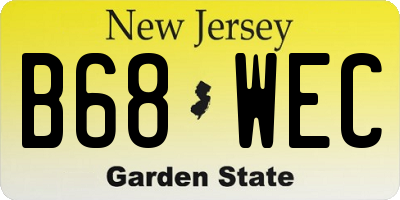 NJ license plate B68WEC