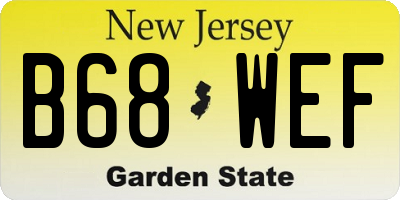NJ license plate B68WEF