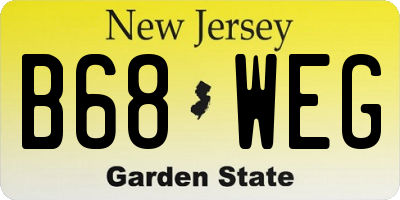 NJ license plate B68WEG