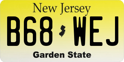 NJ license plate B68WEJ