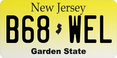 NJ license plate B68WEL