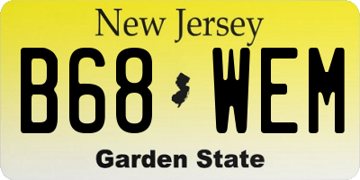 NJ license plate B68WEM