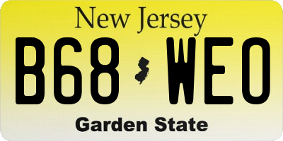 NJ license plate B68WEO