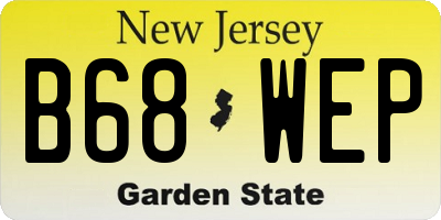 NJ license plate B68WEP
