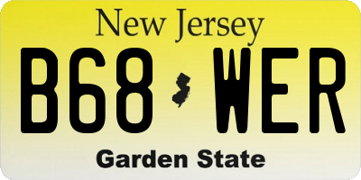 NJ license plate B68WER