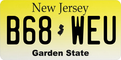 NJ license plate B68WEU