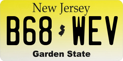 NJ license plate B68WEV