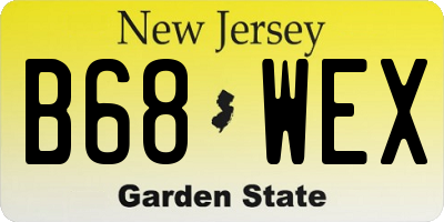 NJ license plate B68WEX