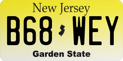 NJ license plate B68WEY