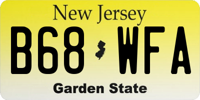 NJ license plate B68WFA