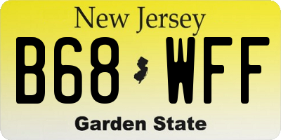 NJ license plate B68WFF