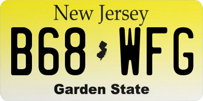 NJ license plate B68WFG