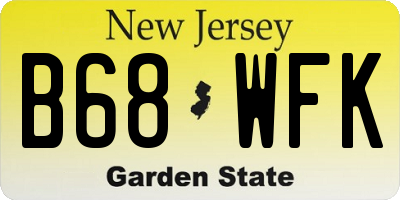 NJ license plate B68WFK