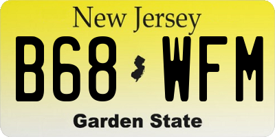 NJ license plate B68WFM