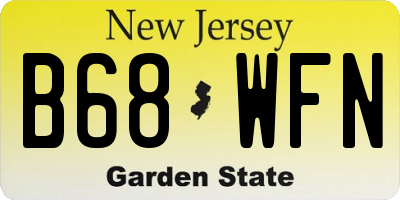 NJ license plate B68WFN