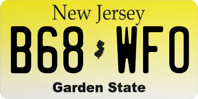 NJ license plate B68WFO