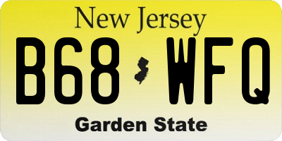 NJ license plate B68WFQ