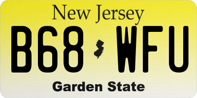 NJ license plate B68WFU