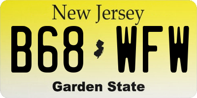 NJ license plate B68WFW