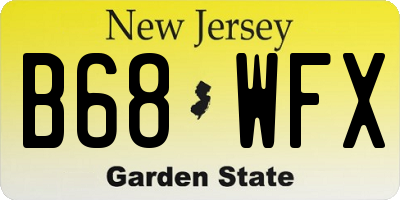 NJ license plate B68WFX