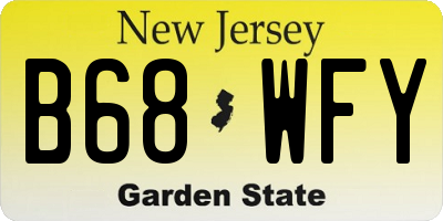 NJ license plate B68WFY