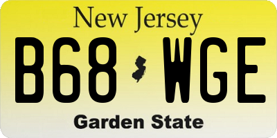 NJ license plate B68WGE