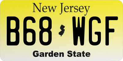 NJ license plate B68WGF