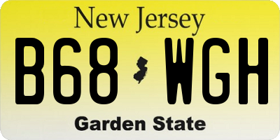 NJ license plate B68WGH